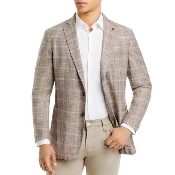 Peter Millar Crown Crafted Wool Sport Coat Blazer Men 44R Harrison Glen Plaid - Picture 2 of 16